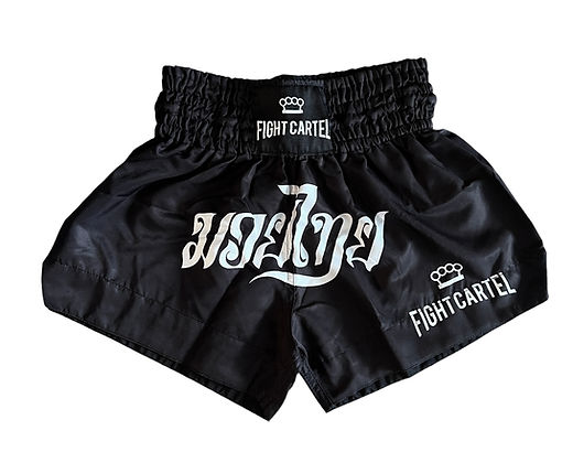 Fight Cartel Black Muay Thai Shorts