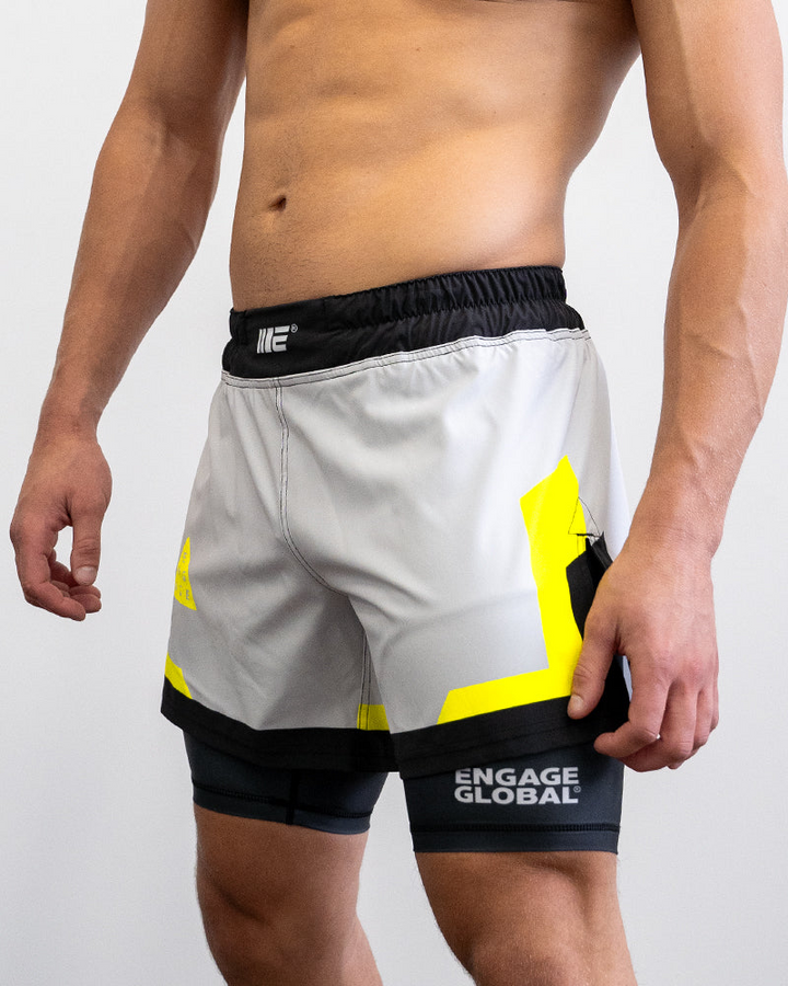 Engaging Shorts Engage Cool Grey 2-in-1 Fight Shorts – classicfightshop
